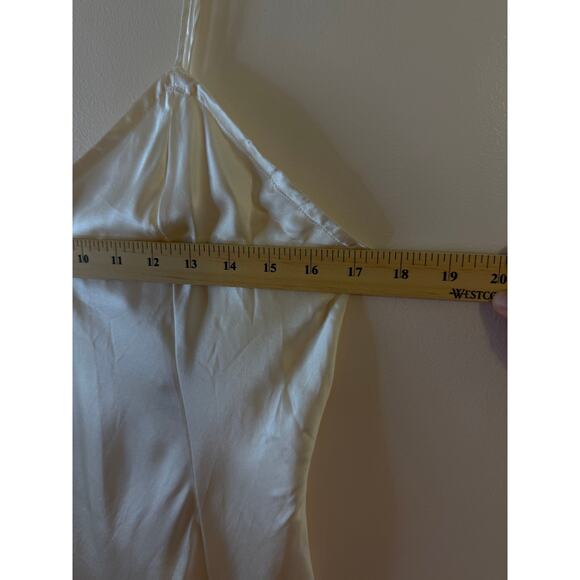 NWT VTG Gold Label Victorias Secret 100% Silk IvorySlip Dress Lingerie Medium - Picture 7 of 8